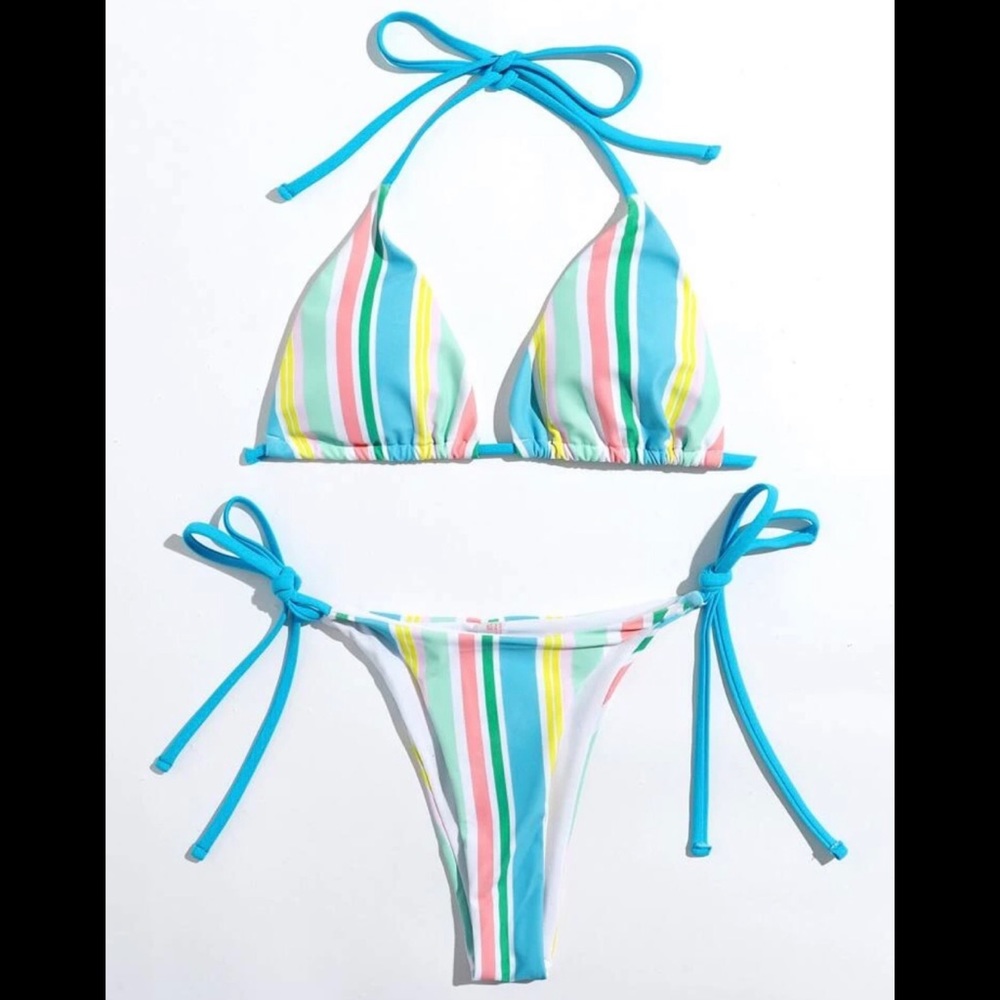 Striped Candy Bikini Set